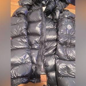 Moncler, black/maya puffer coat, size 3,